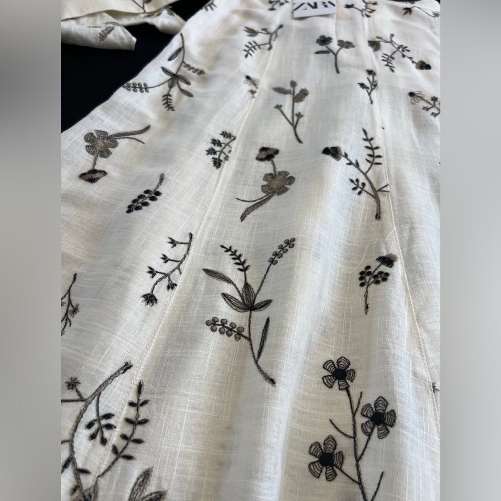 Zara Cream Floral Skirt Set - Picture 5 of 11